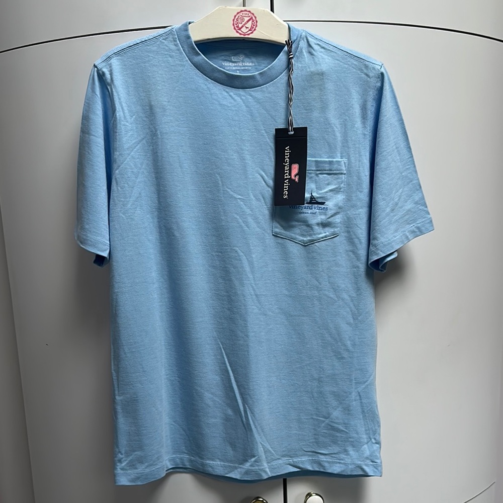 Vineyard vines Ocean reef Boys Blue Short Sleeve Tee size M (12-14)new with tag